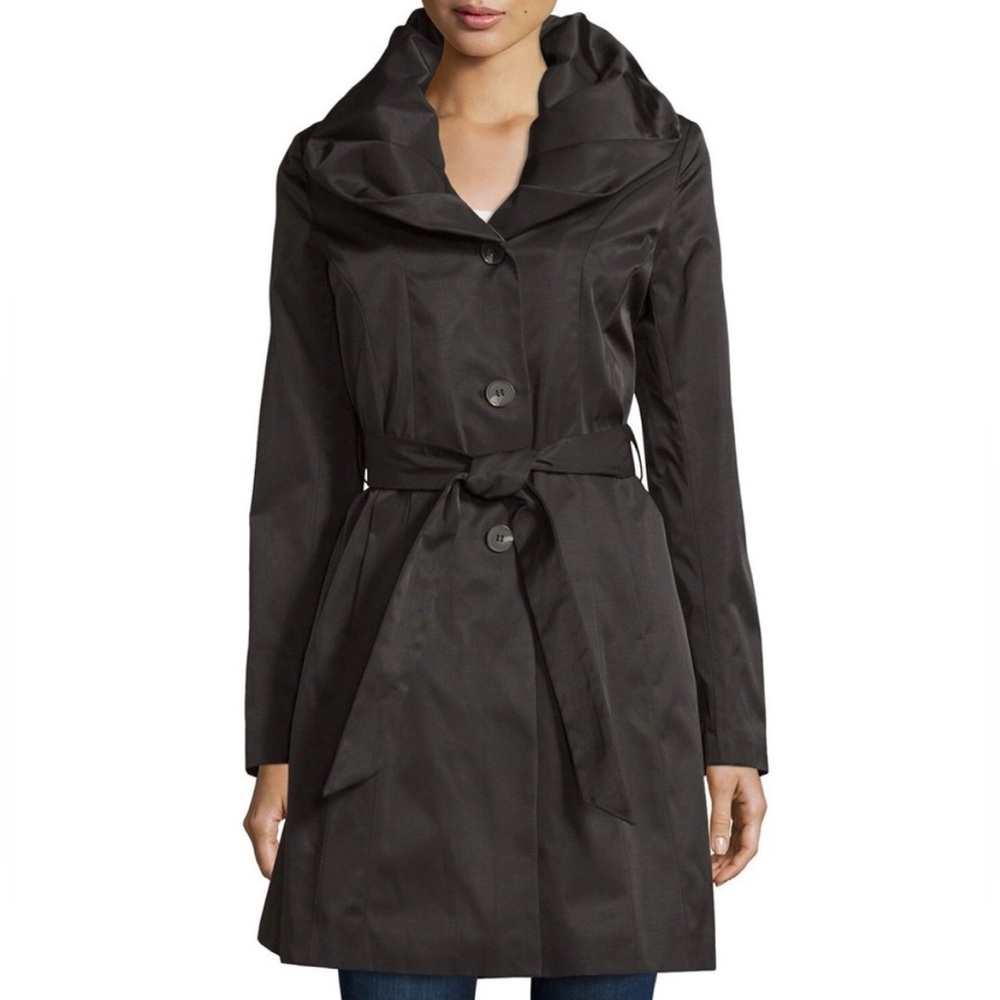 Tahari Trench Coat Black Size M